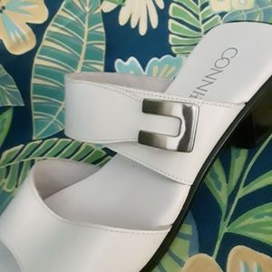 NWOT Connie White Sandals